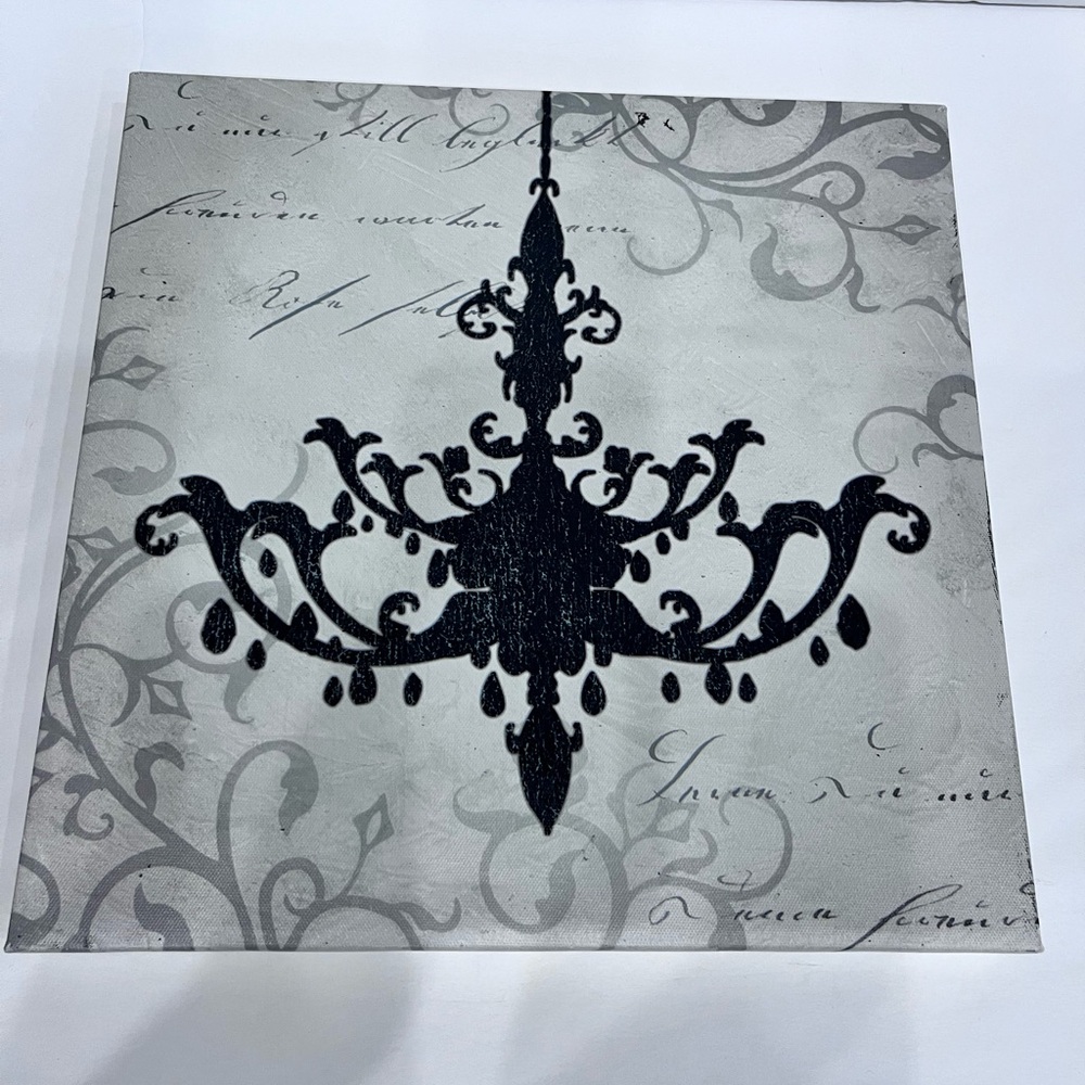 Elegant Black Chandelier Wall Art